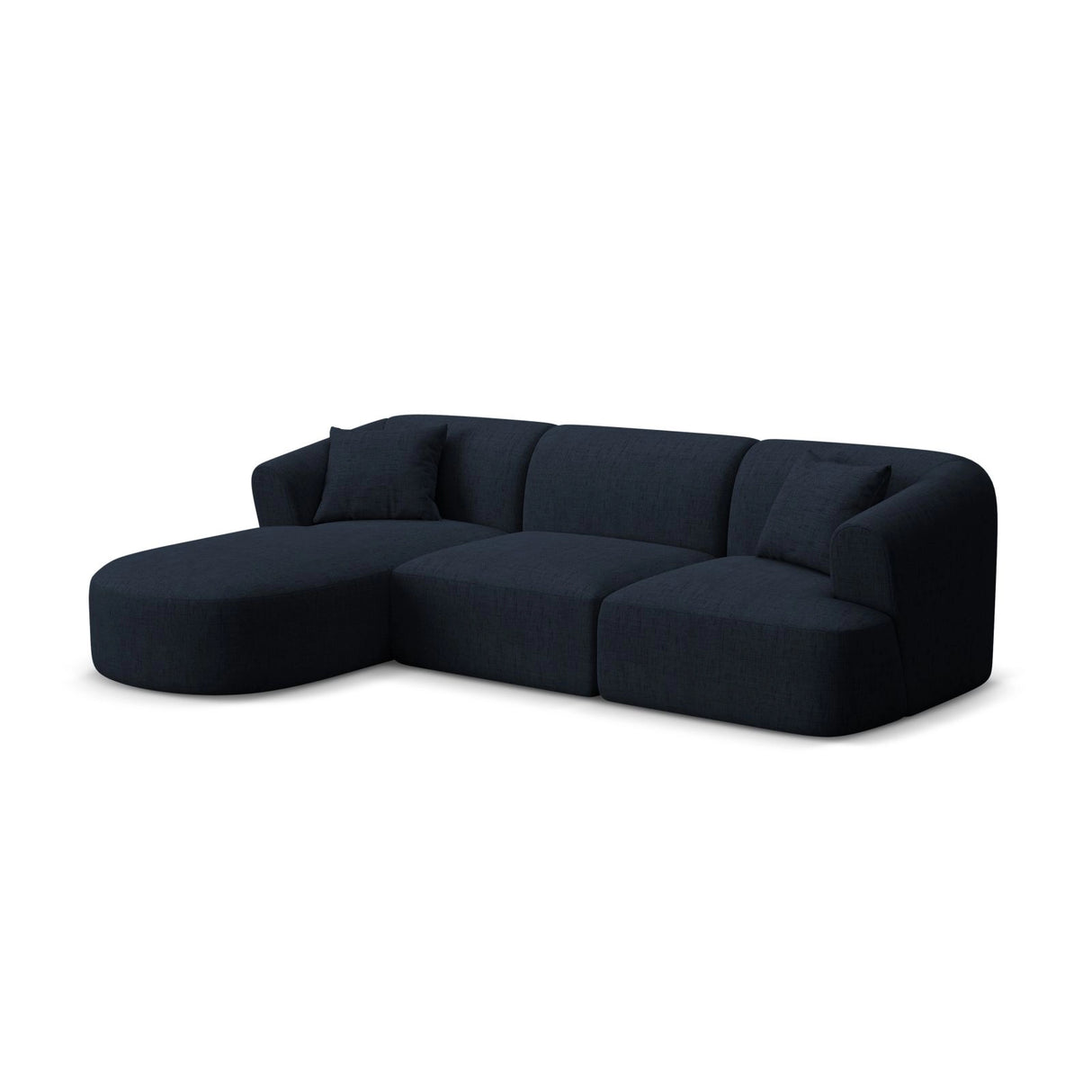 Campi 4-Sitzer Ecksofa, Linke Seite, aus Strukturierter Stoff in Königsblau (Moly 79), 256x156x70 cm von Cosmopolitan Design – Bild 3