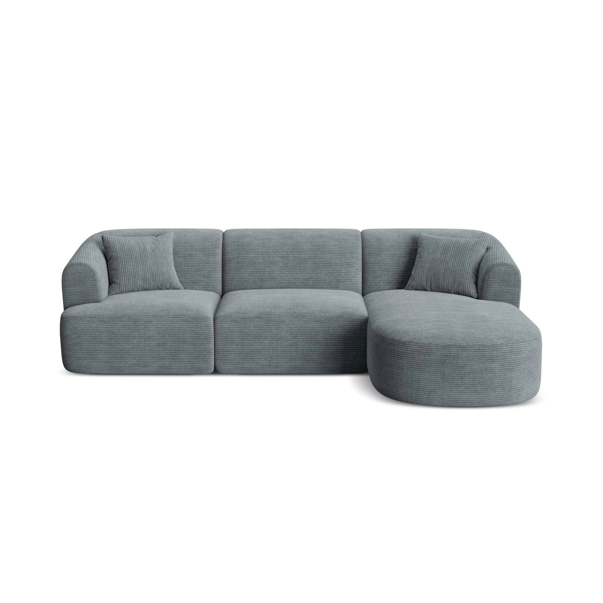 Campi 4-Sitzer Ecksofa, Rechte Seite, aus Cord in Dunkelgrau (Lincoln 94D), 256x156x70 cm von Cosmopolitan Design – Bild 1