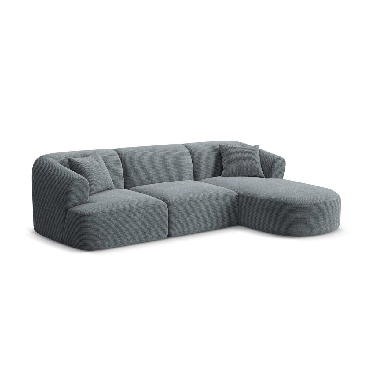 Campi 4-Sitzer Ecksofa, Rechte Seite, aus Cord in Dunkelgrau (Lincoln 94D), 256x156x70 cm von Cosmopolitan Design – Bild 3