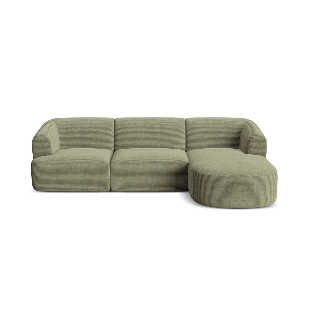 Campi 4-Sitzer Ecksofa, Rechte Seite, aus Cord in Moosgrün (Lincoln 37D), 256x156x70 cm von Cosmopolitan Design – Bild 4
