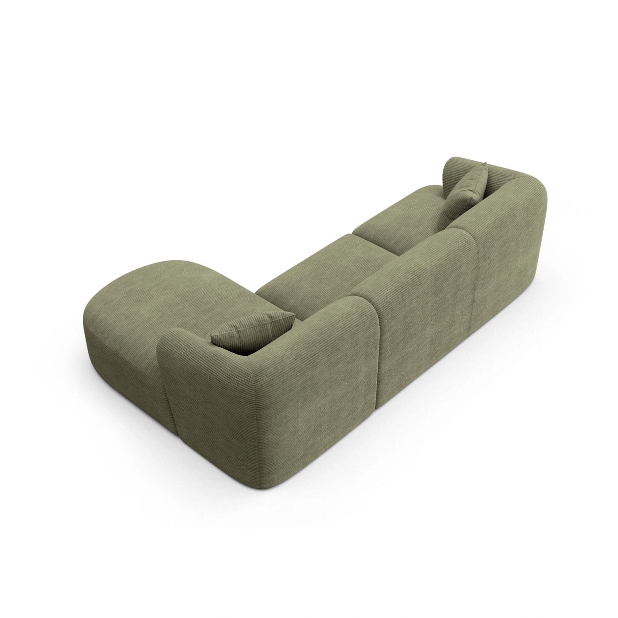 Campi 4-Sitzer Ecksofa, Rechte Seite, aus Cord in Moosgrün (Lincoln 37D), 256x156x70 cm von Cosmopolitan Design – Bild 5