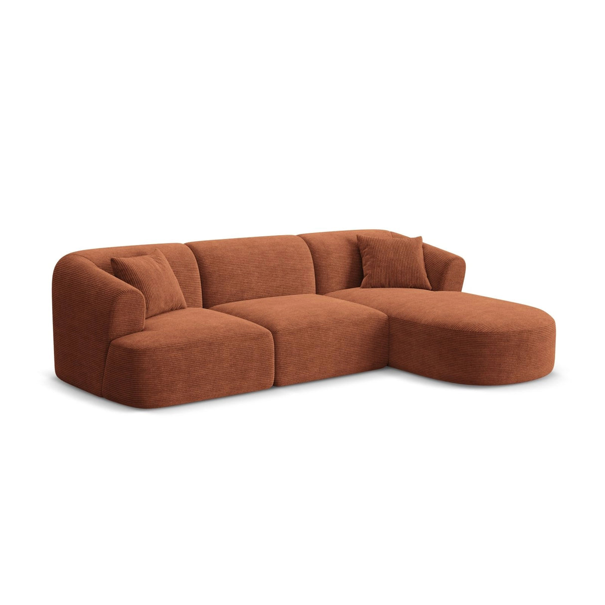 Campi 4-Sitzer Ecksofa, Rechte Seite, aus Cord in Terrakotta (Lincoln 52D), 256x156x70 cm von Cosmopolitan Design – Bild 3