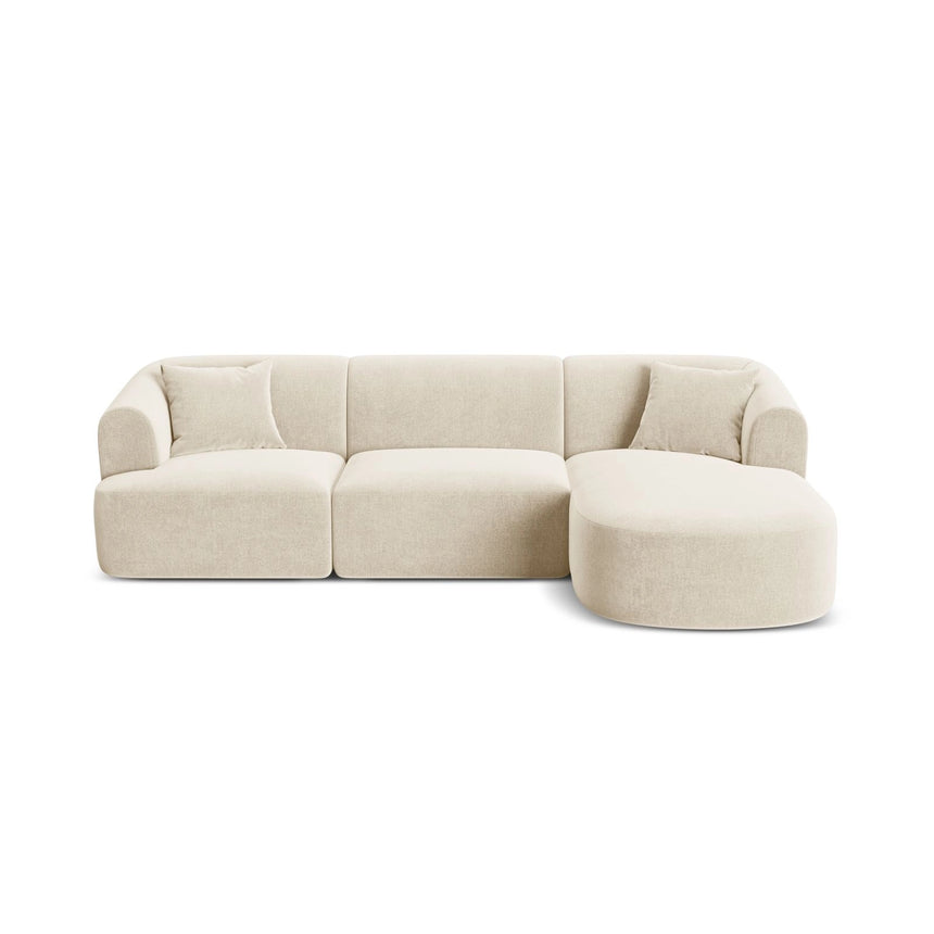 Campi 4-Sitzer Ecksofa, Rechte Seite, aus Samt, Cord oder Strukturstoff, 256x156x70 cm von Cosmopolitan Design – Bild 1