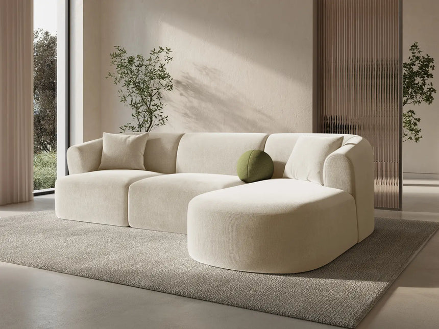 Campi 4-Sitzer Ecksofa, Rechte Seite, aus Samt, Cord oder Strukturstoff, 256x156x70 cm von Cosmopolitan Design – Bild 2