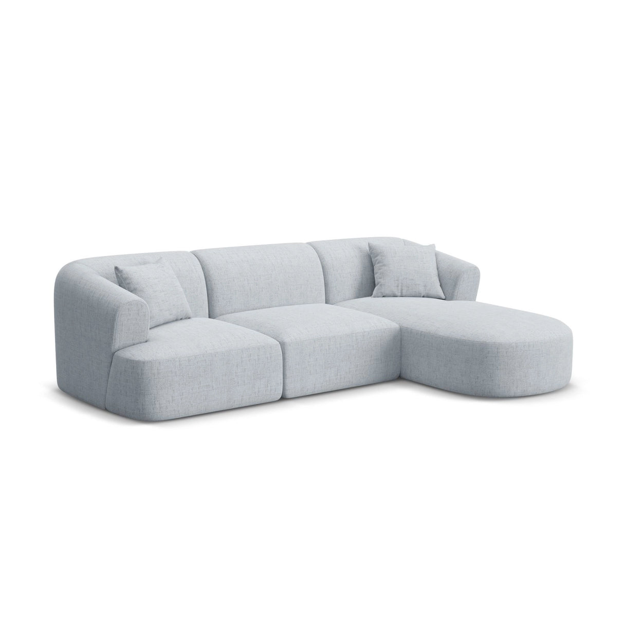 Campi 4-Sitzer Ecksofa, Rechte Seite, aus Strukturierter Stoff in Hellgrau (Moly 70), 256x156x70 cm von Cosmopolitan Design – Bild 3