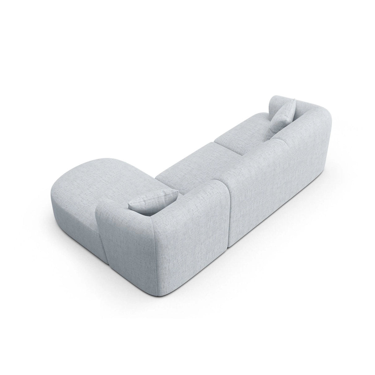Campi 4-Sitzer Ecksofa, Rechte Seite, aus Strukturierter Stoff in Hellgrau (Moly 70), 256x156x70 cm von Cosmopolitan Design – Bild 5