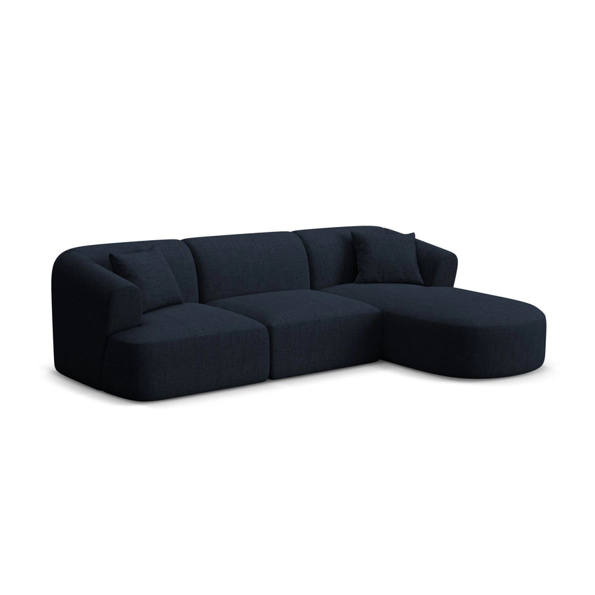 Campi 4-Sitzer Ecksofa, Rechte Seite, aus Strukturierter Stoff in Königsblau (Moly 79), 256x156x70 cm von Cosmopolitan Design – Bild 3