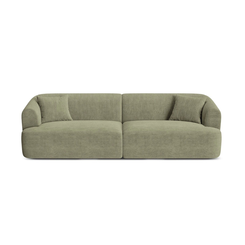 Campi 4-Sitzer Sofa aus Cord in Moosgrün (Lincoln 37D), 255x90x70 cm von Cosmopolitan Design – Bild 1