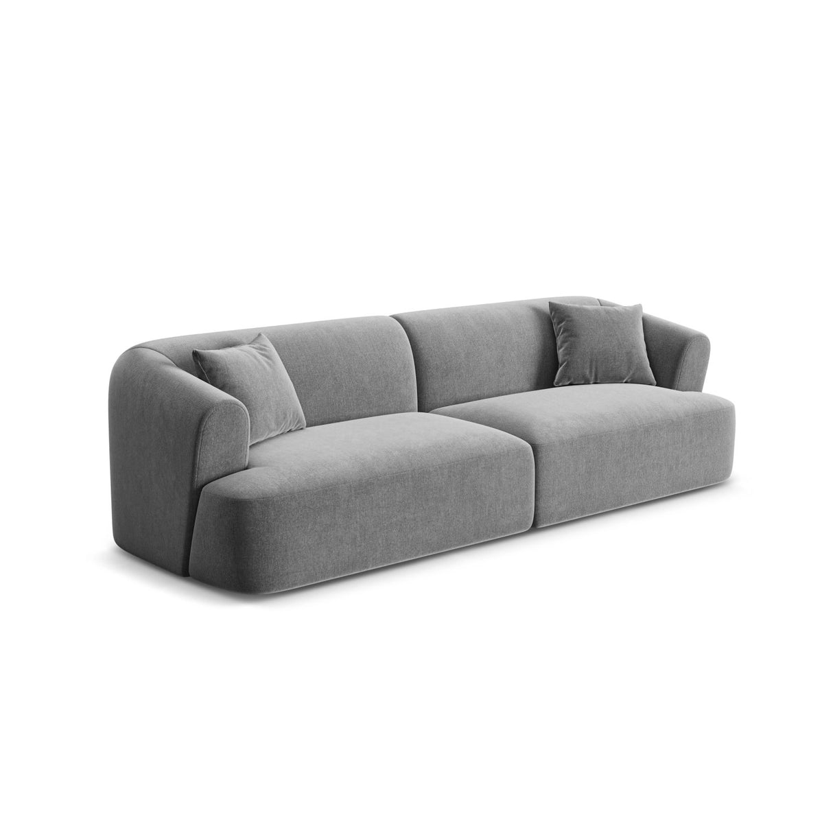 Campi 4-Sitzer Sofa aus Samt in Grau (Vogue 15), 255x90x70 cm von Cosmopolitan Design – Bild 4