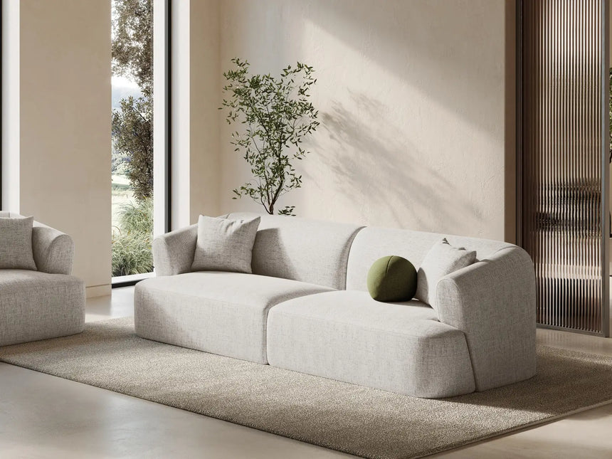 Campi 4-Sitzer Sofa aus Strukturierter Stoff in Hellbeige (Moly 02), 255x90x70 cm von Cosmopolitan Design – Bild 2