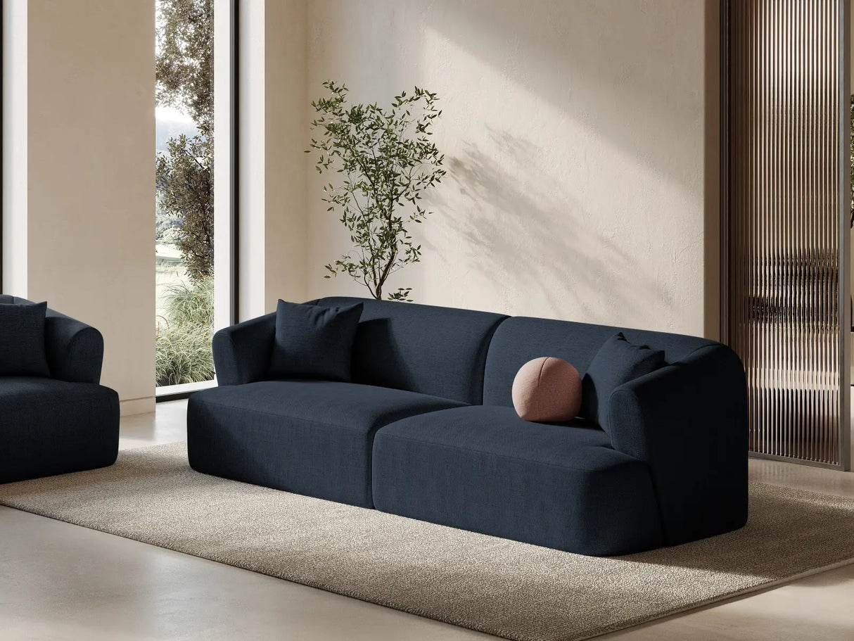 Campi 4-Sitzer Sofa aus Strukturierter Stoff in Königsblau (Moly 79), 255x90x70 cm von Cosmopolitan Design – Bild 2