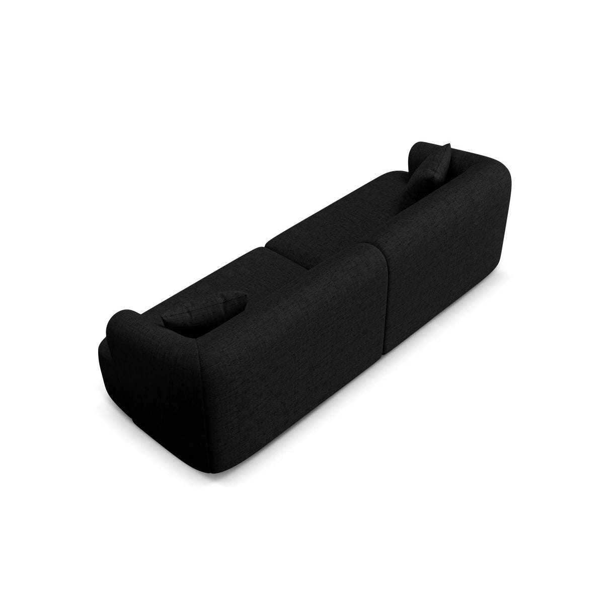 Campi 4-Sitzer Sofa aus Strukturierter Stoff in Schwarz (Moly 99), 255x90x70 cm von Cosmopolitan Design – Bild 6