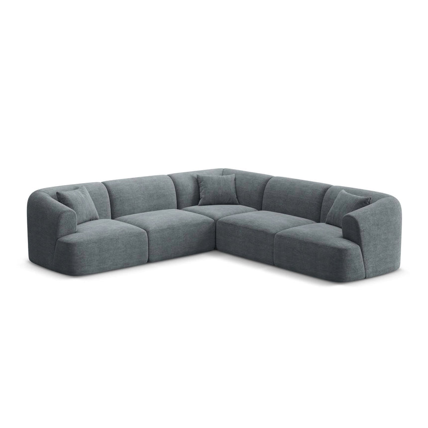 Campi 6-Sitzer Ecksofa, symmetrisch, aus Cord in Dunkelgrau (Lincoln 94D), 255x255x70 cm von Cosmopolitan Design – Bild 3