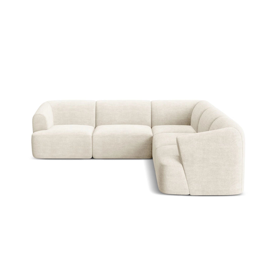 Campi 6-Sitzer Ecksofa, symmetrisch, aus Cord in Elfenbein (Lincoln 01D), 255x255x70 cm von Cosmopolitan Design – Bild 4
