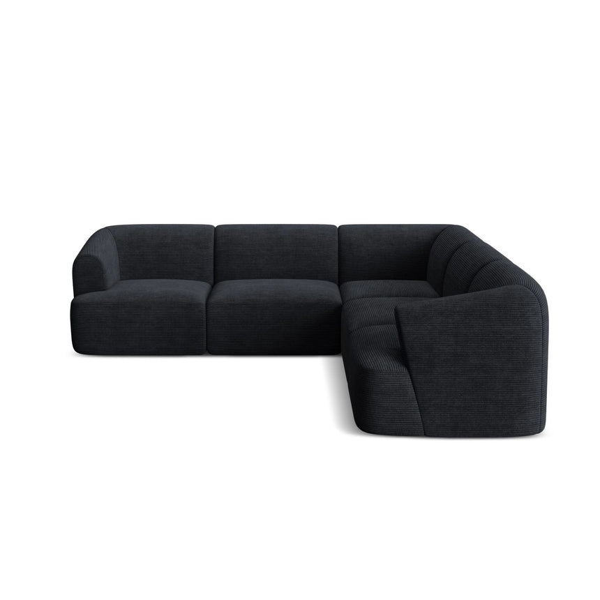 Campi 6-Sitzer Ecksofa, symmetrisch, aus Cord in Schwarz (Lincoln 100D), 255x255x70 cm von Cosmopolitan Design – Bild 4