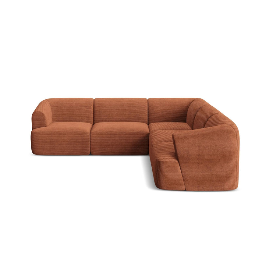 Campi 6-Sitzer Ecksofa, symmetrisch, aus Cord in Terrakotta (Lincoln 52D), 255x255x70 cm von Cosmopolitan Design – Bild 4