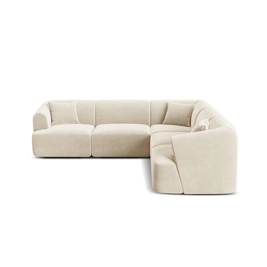 Campi 6-Sitzer Ecksofa, symmetrisch, aus Samt, Cord oder Strukturstoff, 255x255x70 cm von Cosmopolitan Design – Bild 1