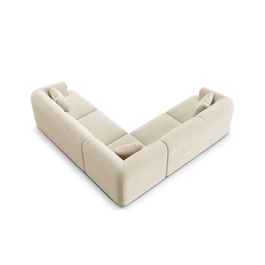 Campi 6-Sitzer Ecksofa, symmetrisch, aus Samt, Cord oder Strukturstoff, 255x255x70 cm von Cosmopolitan Design – Bild 6
