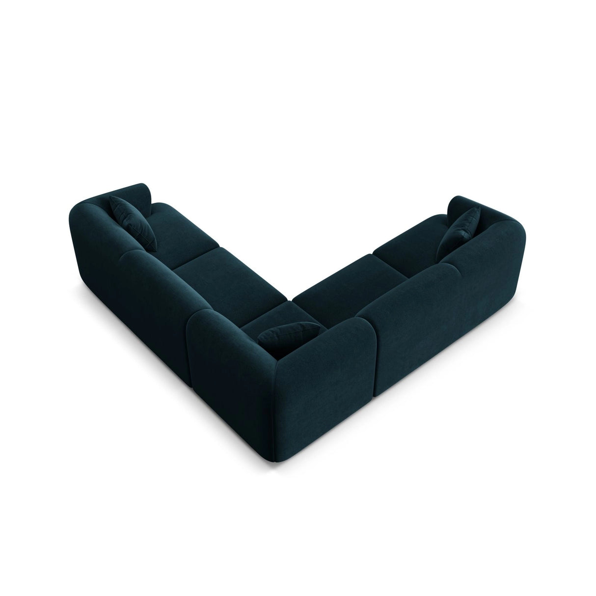 Campi 6-Sitzer Ecksofa, symmetrisch, aus Samt in Tiefes Petrol (Vogue 13), 255x255x70 cm von Cosmopolitan Design – Bild 6