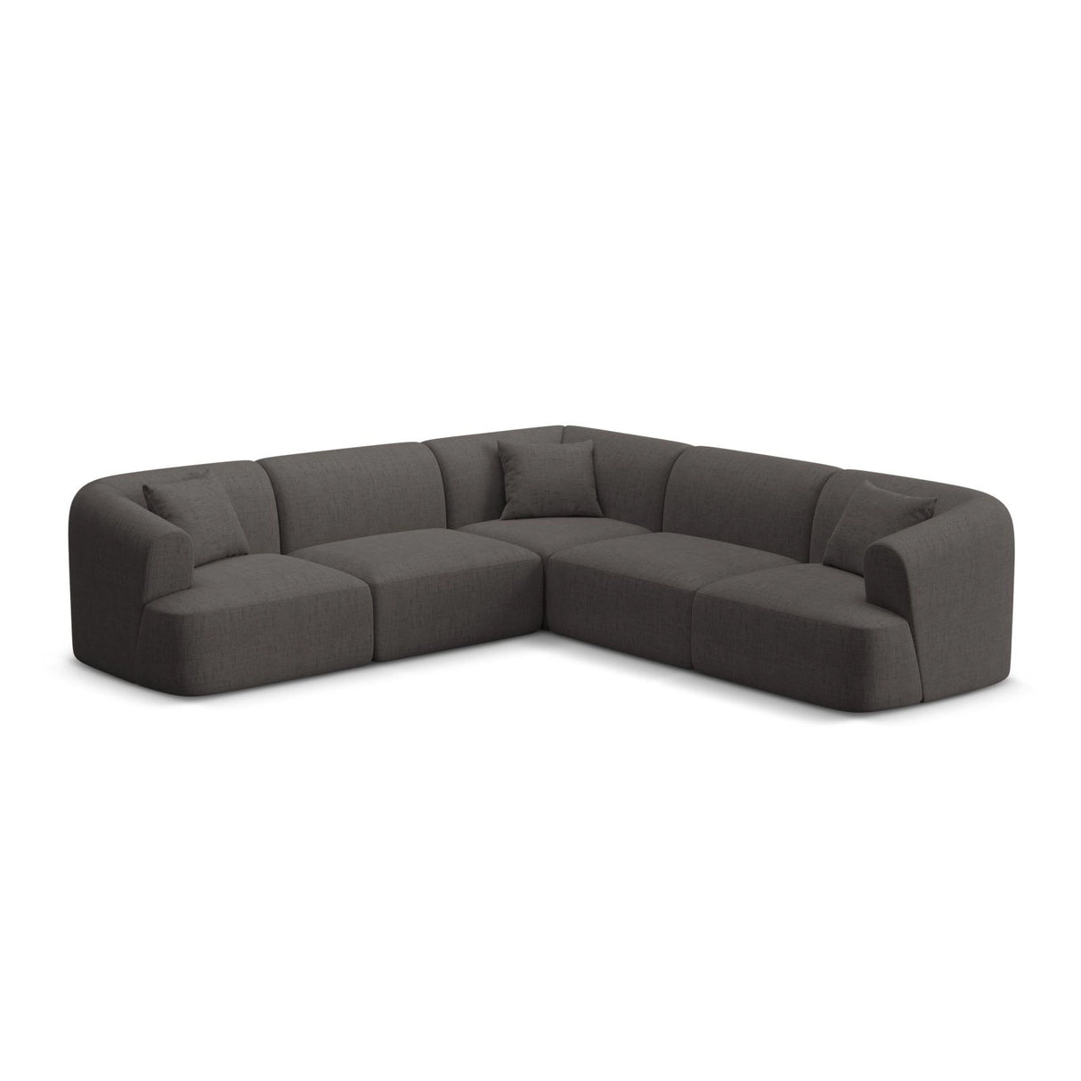 Campi 6-Sitzer Ecksofa, symmetrisch, aus Strukturierter Stoff in Grau (Moly 85), 255x255x70 cm von Cosmopolitan Design – Bild 1