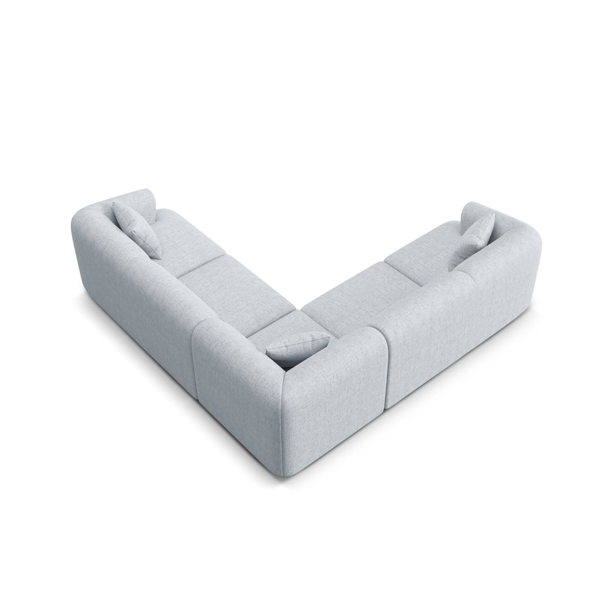 Campi 6-Sitzer Ecksofa, symmetrisch, aus Strukturierter Stoff in Hellgrau (Moly 70), 255x255x70 cm von Cosmopolitan Design – Bild 5