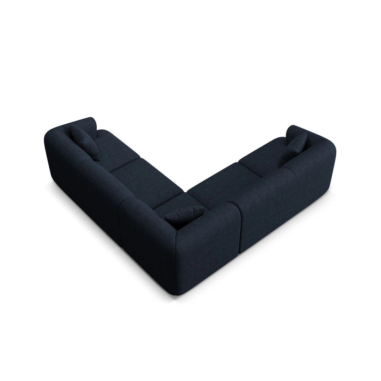 Campi 6-Sitzer Ecksofa, symmetrisch, aus Strukturierter Stoff in Königsblau (Moly 79), 255x255x70 cm von Cosmopolitan Design – Bild 5