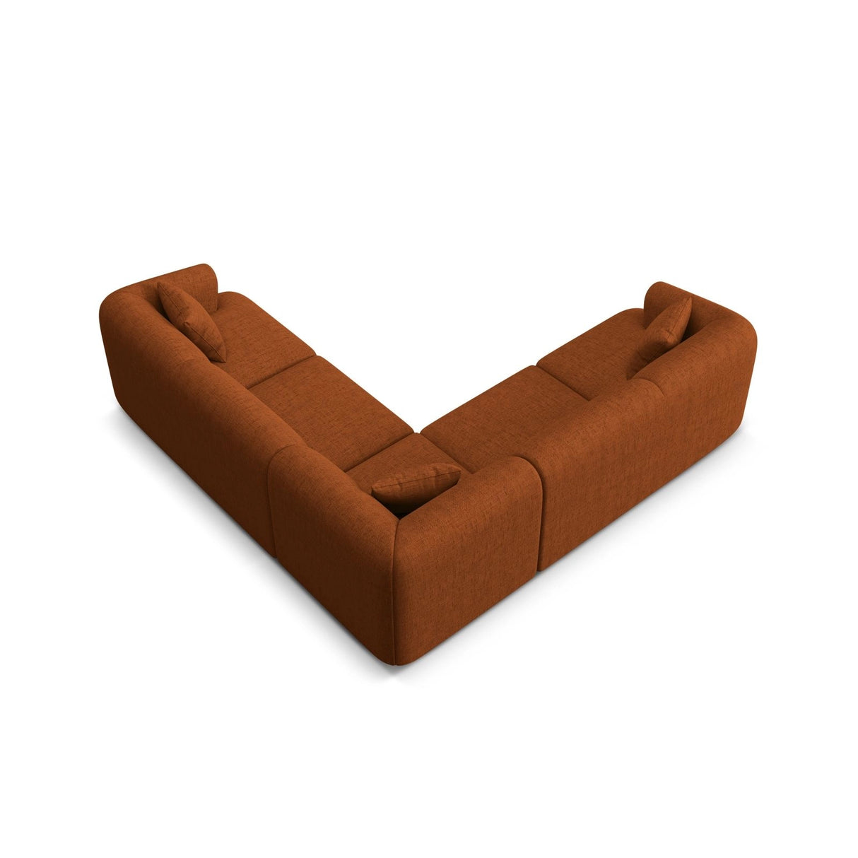 Campi 6-Sitzer Ecksofa, symmetrisch, aus Strukturierter Stoff in Ziegelstein (Moly 54), 255x255x70 cm von Cosmopolitan Design – Bild 5