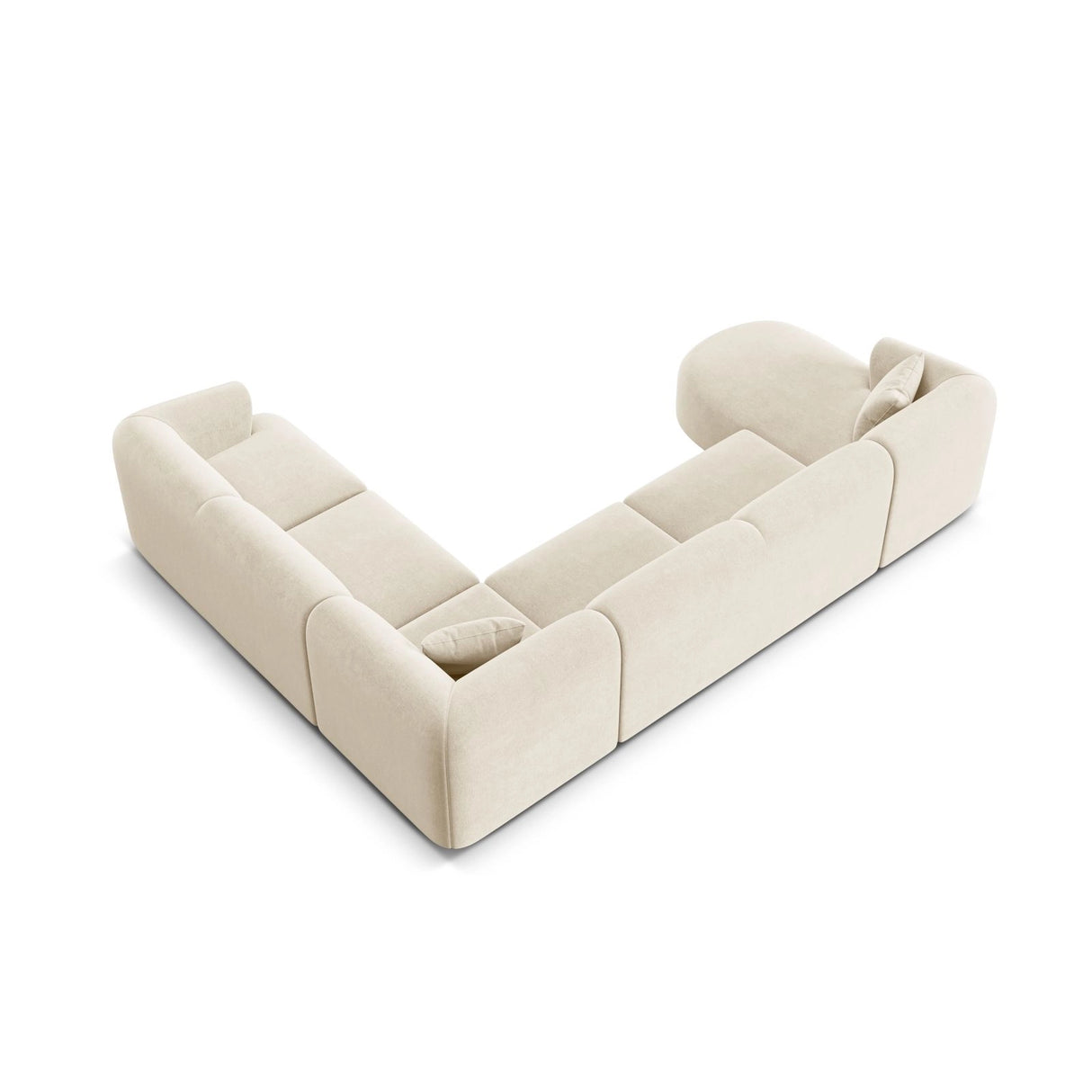 Campi 7-Sitzer Panorama Ecksofa, Rechte Seite, aus Samt, Cord oder Strukturstoff, 330x255x70 cm von Cosmopolitan Design – Bild 6