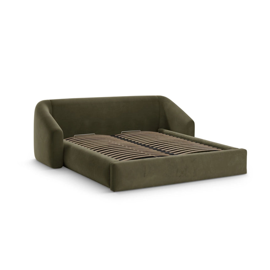 Campi Bett mit Kopfteil und Stauraum aus Samt in Grün (Bluvel 77), 200x140 cm von Cosmopolitan Design – Bild 3
