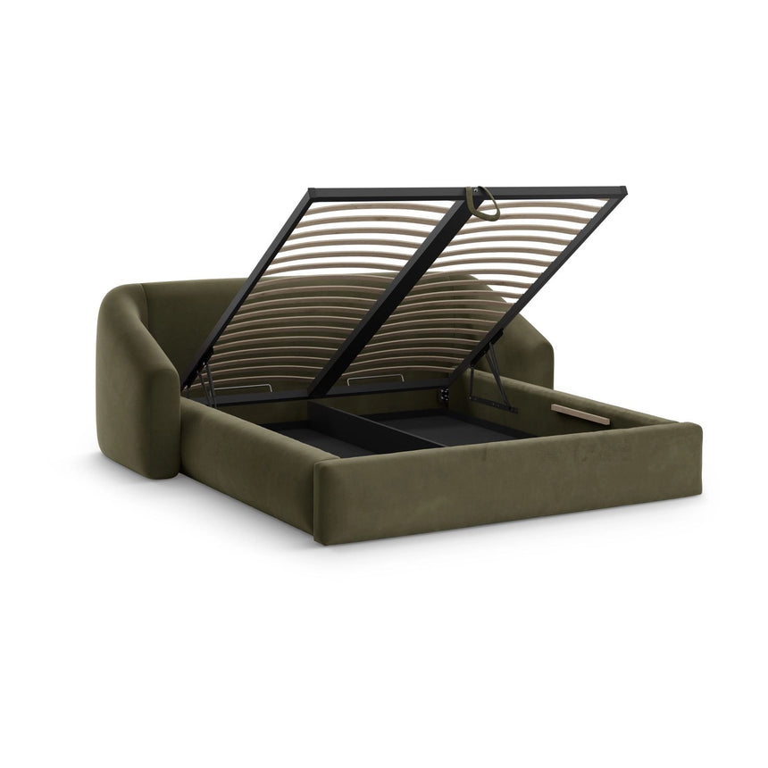 Campi Bett mit Kopfteil und Stauraum aus Samt in Grün (Bluvel 77), 200x140 cm von Cosmopolitan Design – Bild 4