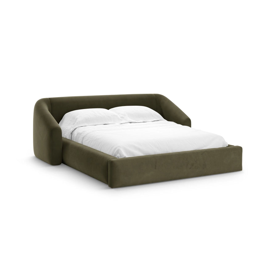 Campi Bett mit Kopfteil und Stauraum aus Samt in Grün (Bluvel 77), 200x160 cm von Cosmopolitan Design – Bild 1