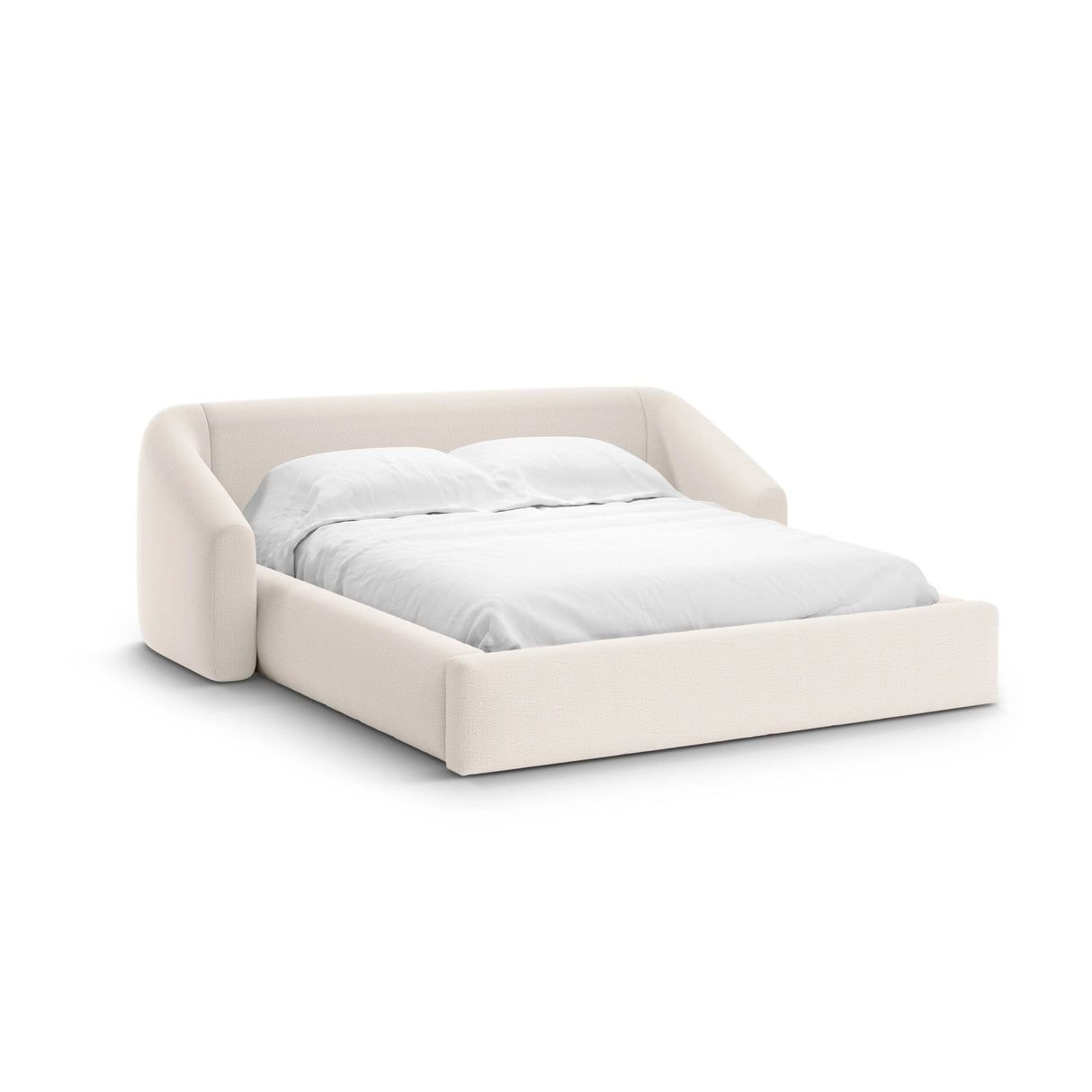 Campi Bett mit Kopfteil und Stauraum aus Samt oder Strukturstoff, 200x160 cm von Cosmopolitan Design – Bild 1