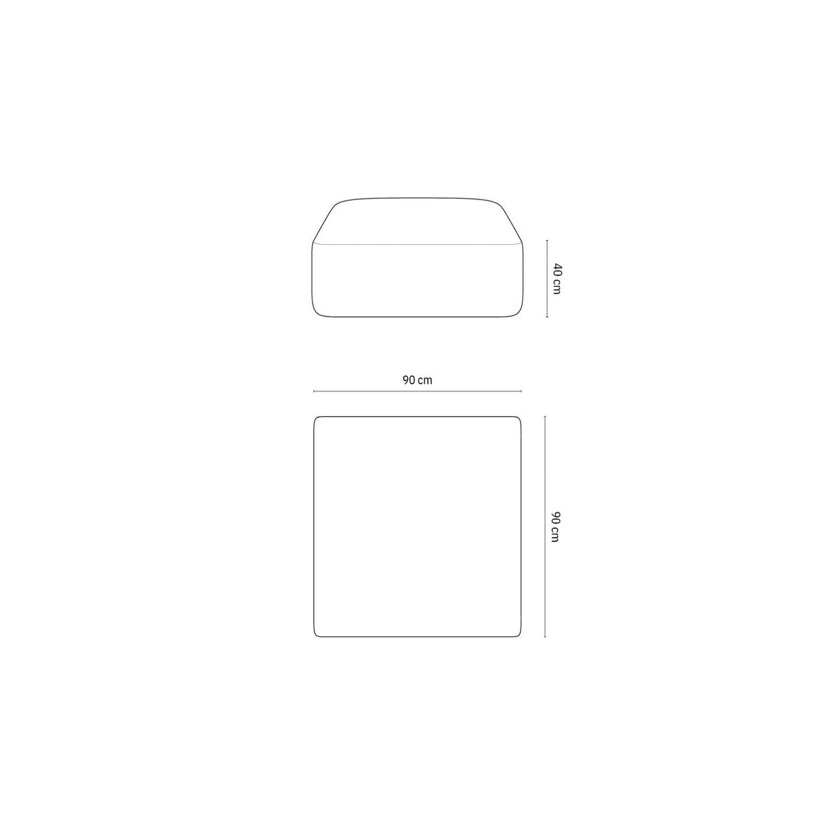 Campi Pouf aus Strukturierter Stoff in Königsblau (Moly 79), 90x90x40 cm von Cosmopolitan Design – Bild 2