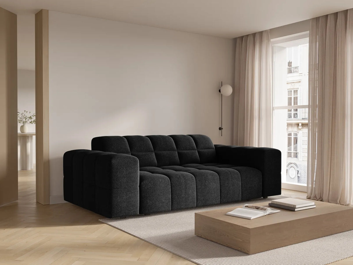 Chicago 2-Sitzer Sofa aus Chenille in Schwarz (Haga 19), 175x102x70 cm von Cosmopolitan Design – Bild 2