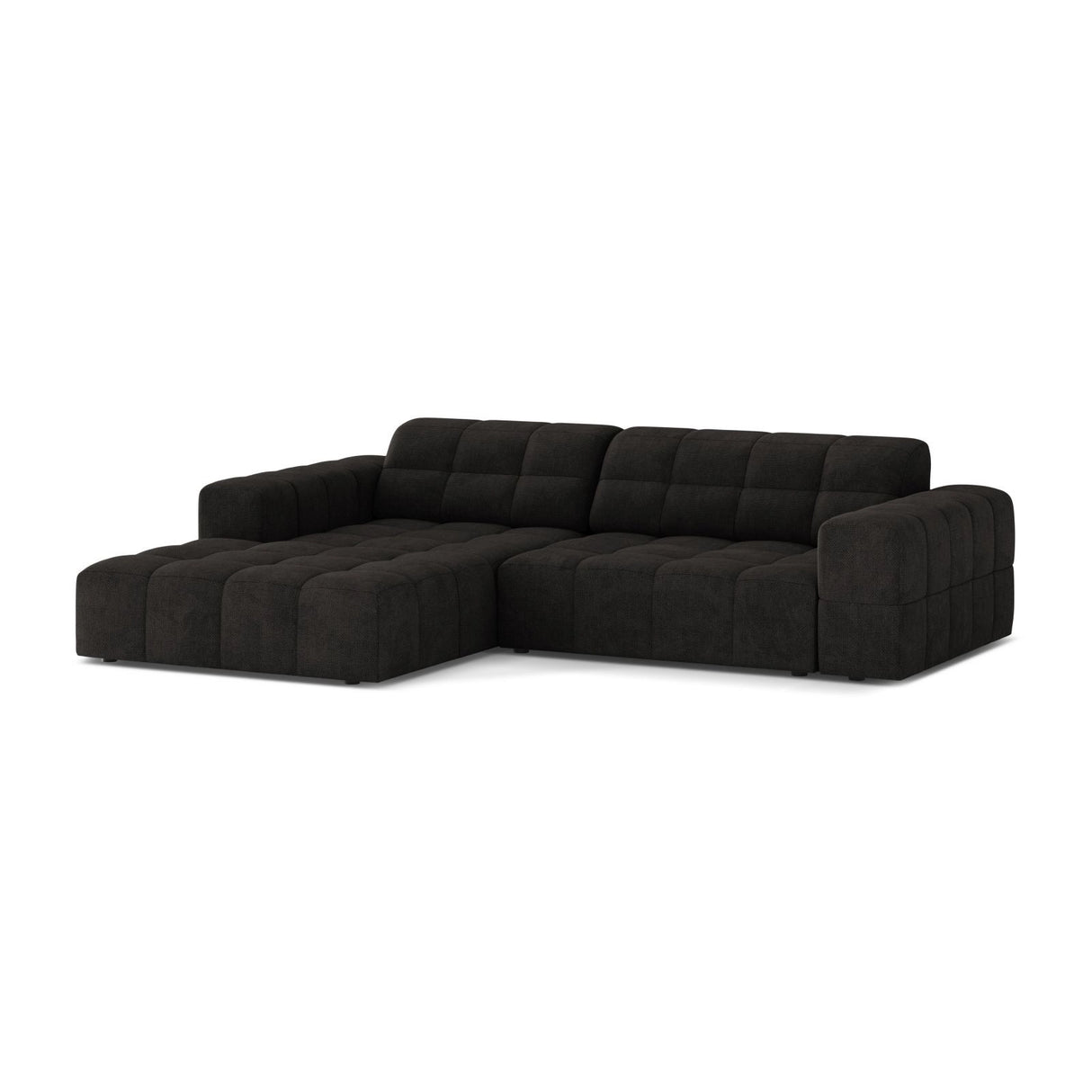 Chicago 3-Sitzer Ecksofa, Linke Seite, aus Chenille in Anthrazit (Eden 21 Black), 234x167 cm von Cosmopolitan Design – Bild 3