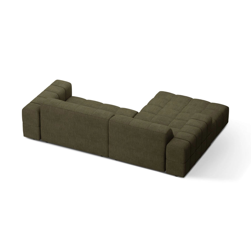Chicago 3-Sitzer Ecksofa, Linke Seite, aus Chenille in Grün (Eden 12 Olive), 234x167 cm von Cosmopolitan Design – Bild 4
