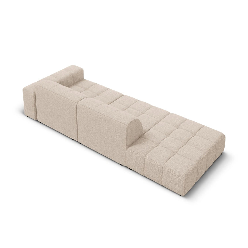 Chicago 3-Sitzer Sofa, Linksseitig, aus Chenille in Beige (Haga 30), Beine aus Schwarzes Plastik, 262x102x70 cm von Cosmopolitan Design – Bild 5