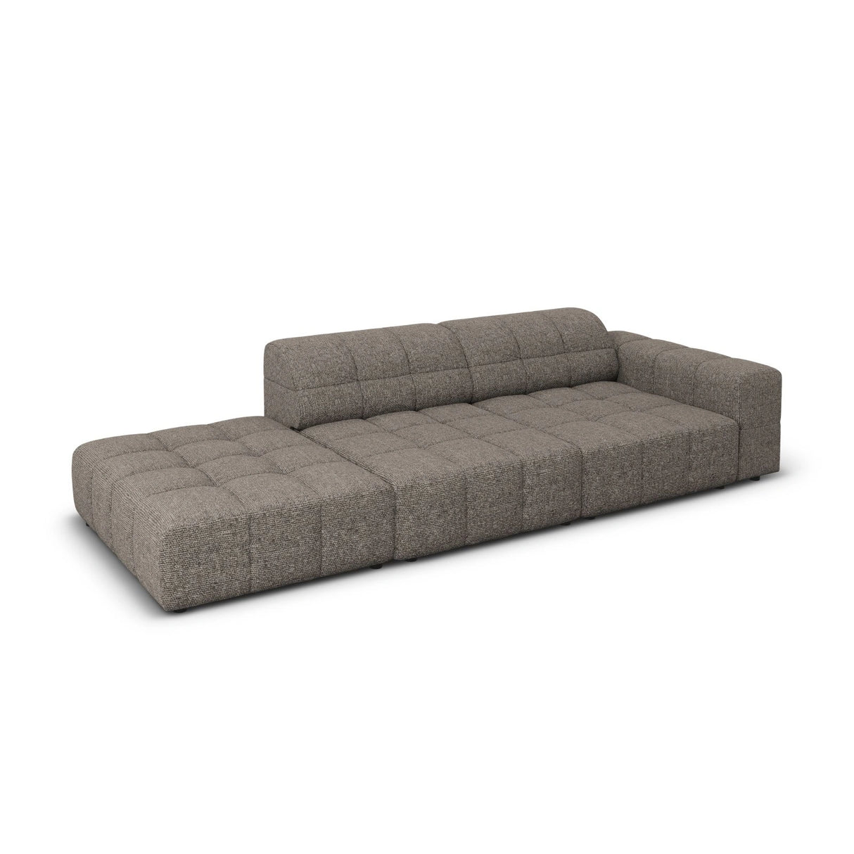 Chicago 3-Sitzer Sofa, Linksseitig, aus Chenille in Grau (Haga 16), Beine aus Schwarzes Plastik, 262x102x70 cm von Cosmopolitan Design – Bild 4