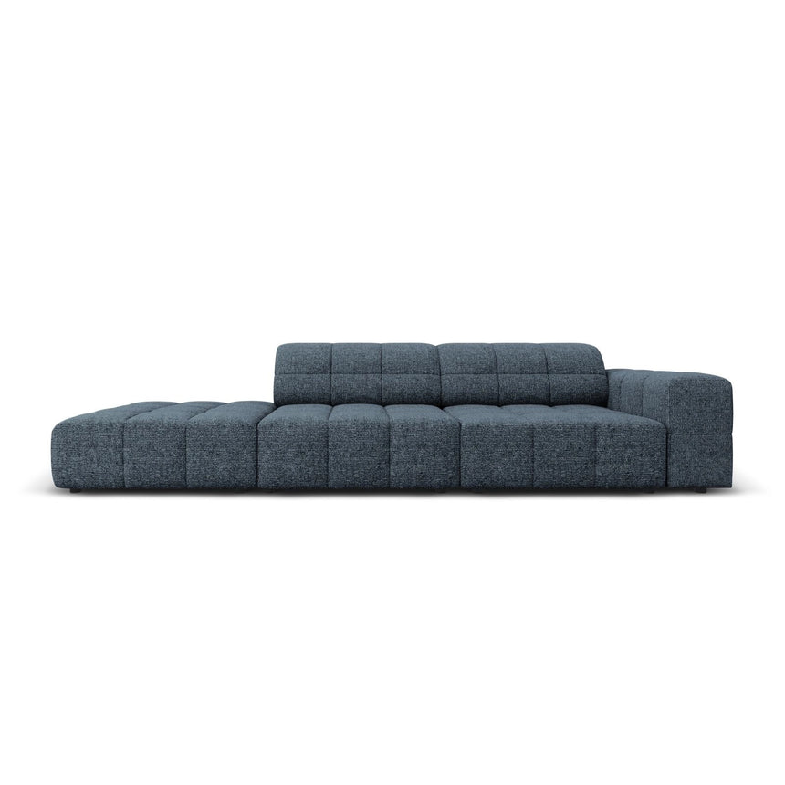 Chicago 3-Sitzer Sofa, Linksseitig, aus Chenille in Königsblau (Haga 86), Beine aus Schwarzes Plastik, 262x102x70 cm von Cosmopolitan Design – Bild 1