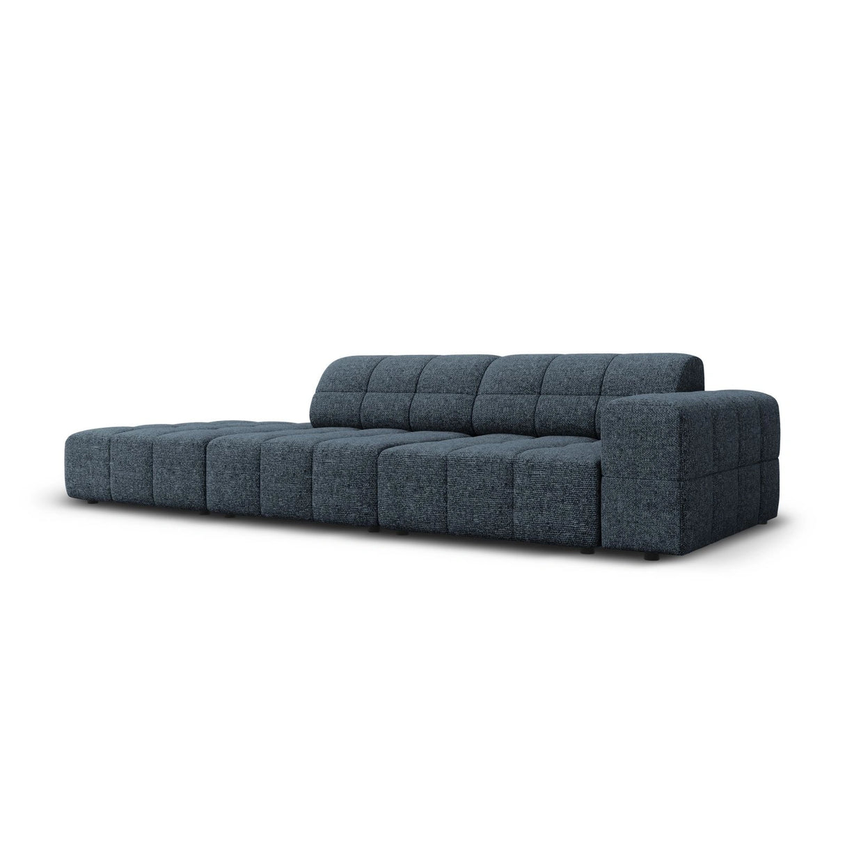 Chicago 3-Sitzer Sofa, Linksseitig, aus Chenille in Königsblau (Haga 86), Beine aus Schwarzes Plastik, 262x102x70 cm von Cosmopolitan Design – Bild 3