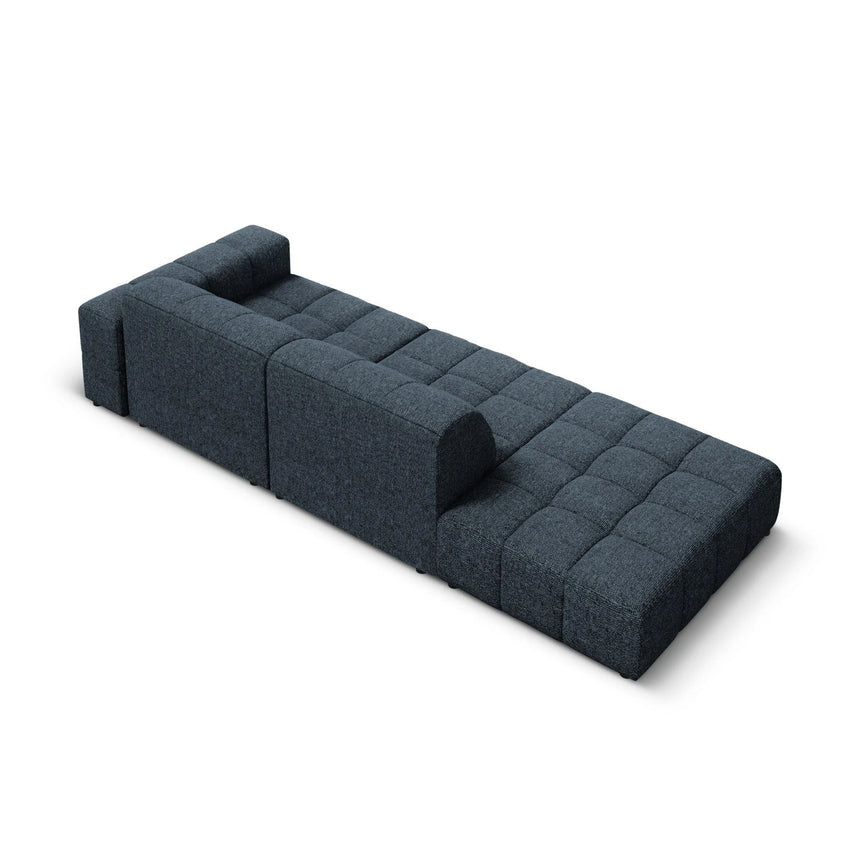 Chicago 3-Sitzer Sofa, Linksseitig, aus Chenille in Königsblau (Haga 86), Beine aus Schwarzes Plastik, 262x102x70 cm von Cosmopolitan Design – Bild 5
