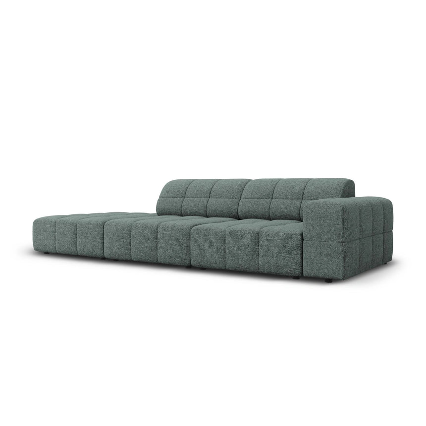 Chicago 3-Sitzer Sofa, Linksseitig, aus Chenille in Petrol (Haga 78), Beine aus Schwarzes Plastik, 262x102x70 cm von Cosmopolitan Design – Bild 3