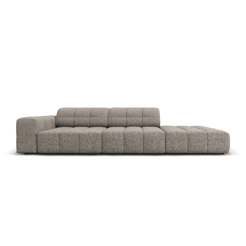Chicago 3-Sitzer Sofa, Rechtsseitig, aus Chenille in Grau (Haga 16), Beine aus Schwarzes Plastik, 262x102x70 cm von Cosmopolitan Design – Bild 1