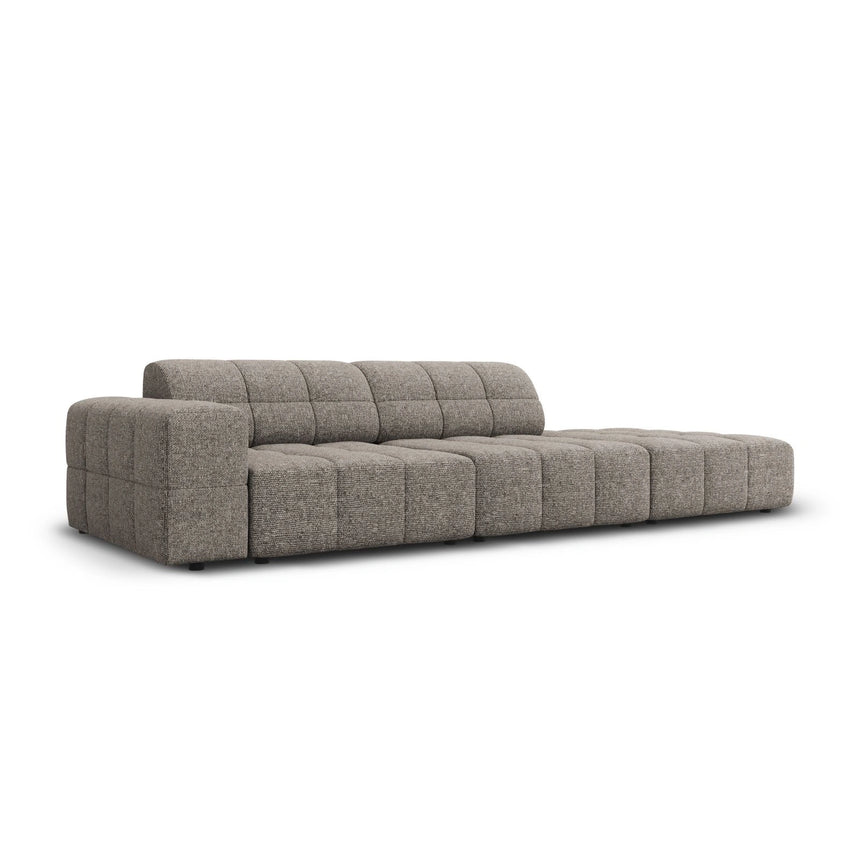 Chicago 3-Sitzer Sofa, Rechtsseitig, aus Chenille in Grau (Haga 16), Beine aus Schwarzes Plastik, 262x102x70 cm von Cosmopolitan Design – Bild 3