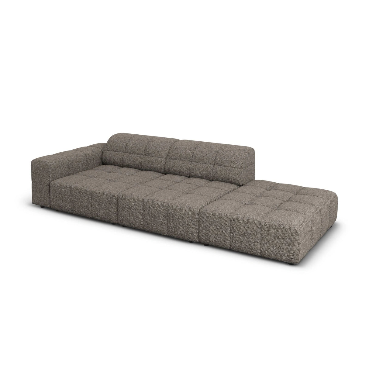 Chicago 3-Sitzer Sofa, Rechtsseitig, aus Chenille in Grau (Haga 16), Beine aus Schwarzes Plastik, 262x102x70 cm von Cosmopolitan Design – Bild 4