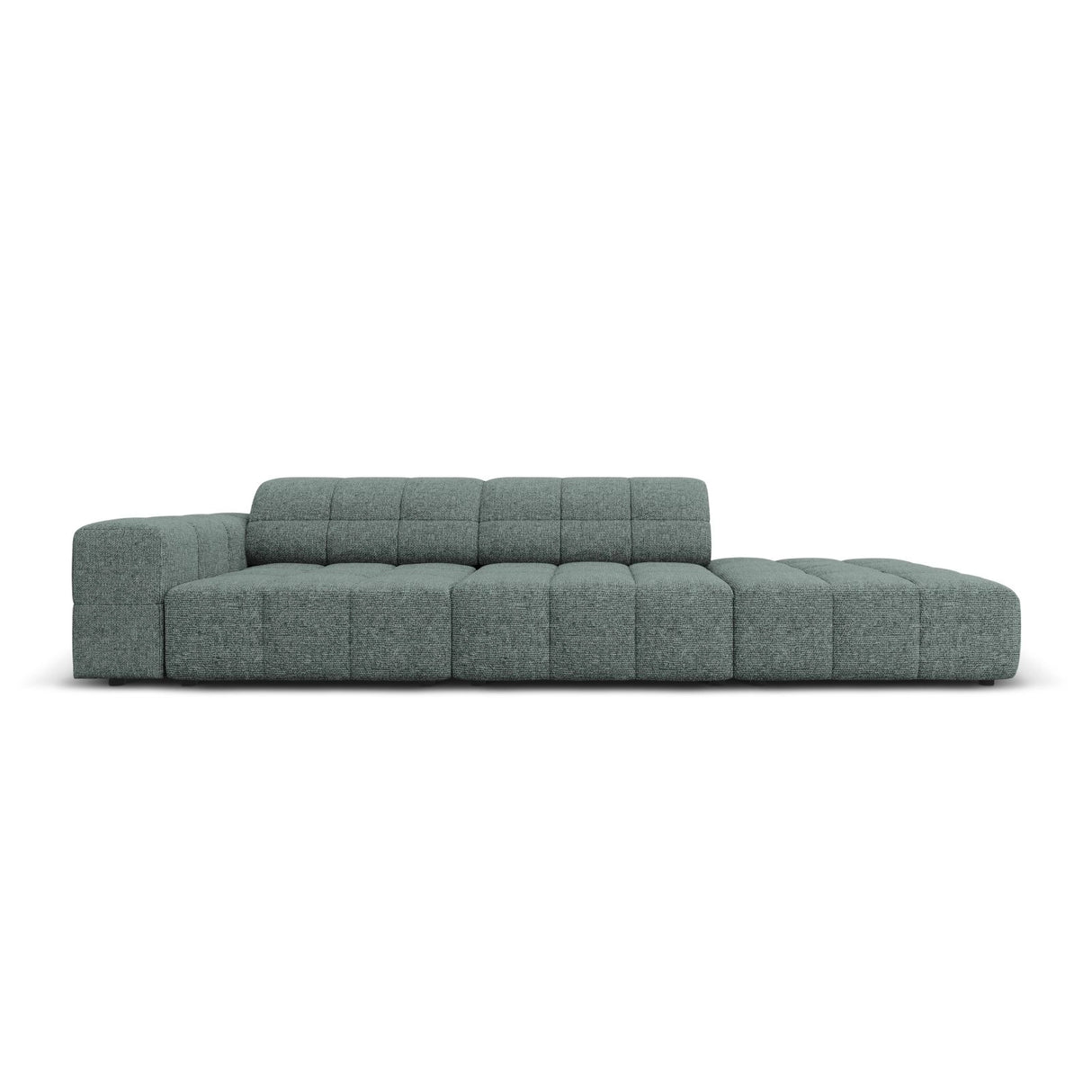 Chicago 3-Sitzer Sofa, Rechtsseitig, aus Chenille in Petrol (Haga 78), Beine aus Schwarzes Plastik, 262x102x70 cm von Cosmopolitan Design – Bild 1