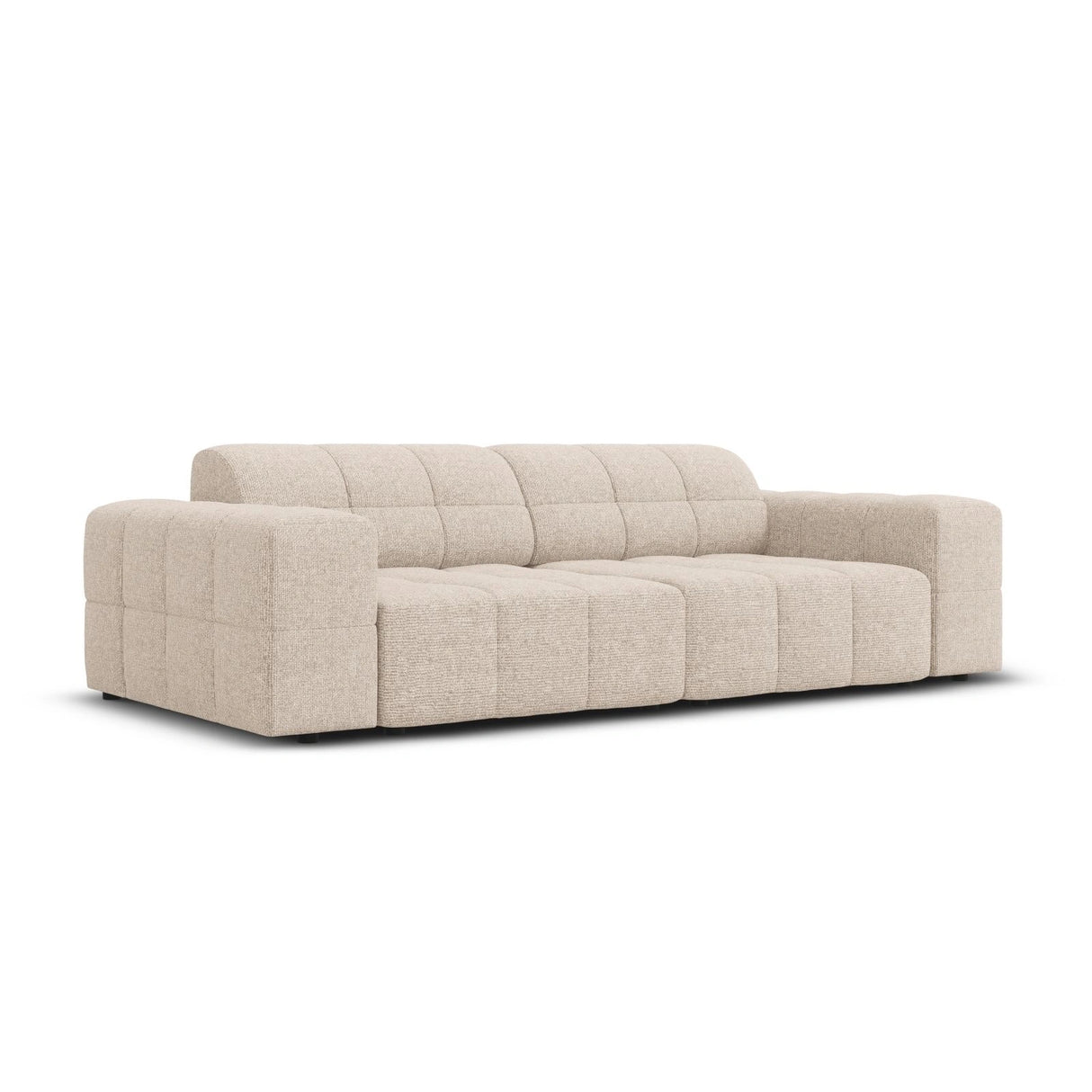 Chicago 3-Sitzer Sofa aus Chenille in Beige (Haga 30), 204x102x70 cm von Cosmopolitan Design – Bild 3
