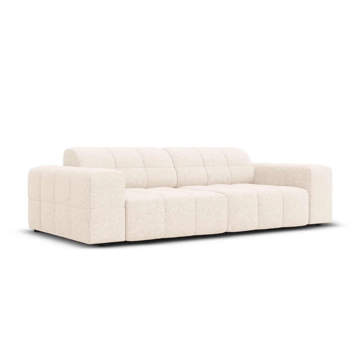 Chicago 3-Sitzer Sofa aus Chenille in Hellbeige (Haga 23), 204x102x70 cm von Cosmopolitan Design – Bild 3
