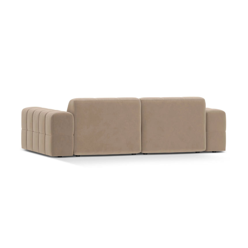 Chicago 3-Sitzer Sofa aus Samt in Beige (Venus 2928), 212x102 cm von Cosmopolitan Design – Bild 4
