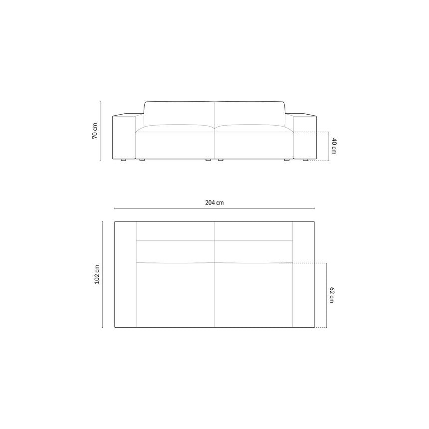 Chicago 3-Sitzer Sofa aus Samt in Flaschengrün (Bluvel 78), 204x102x70 cm von Cosmopolitan Design – Bild 2